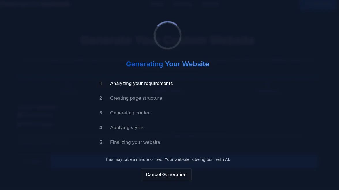 AI Website Generator Mockup